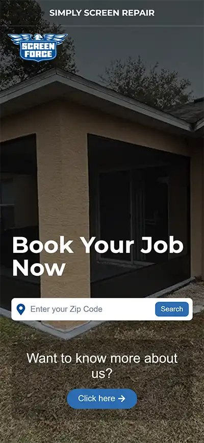 WordPress Website for Screen Repair Company Screenshot (Mobile)